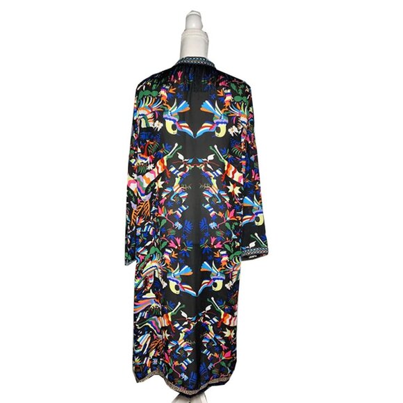 VINTAGE Fringe bird print maxi duster - Picture 3 of 5